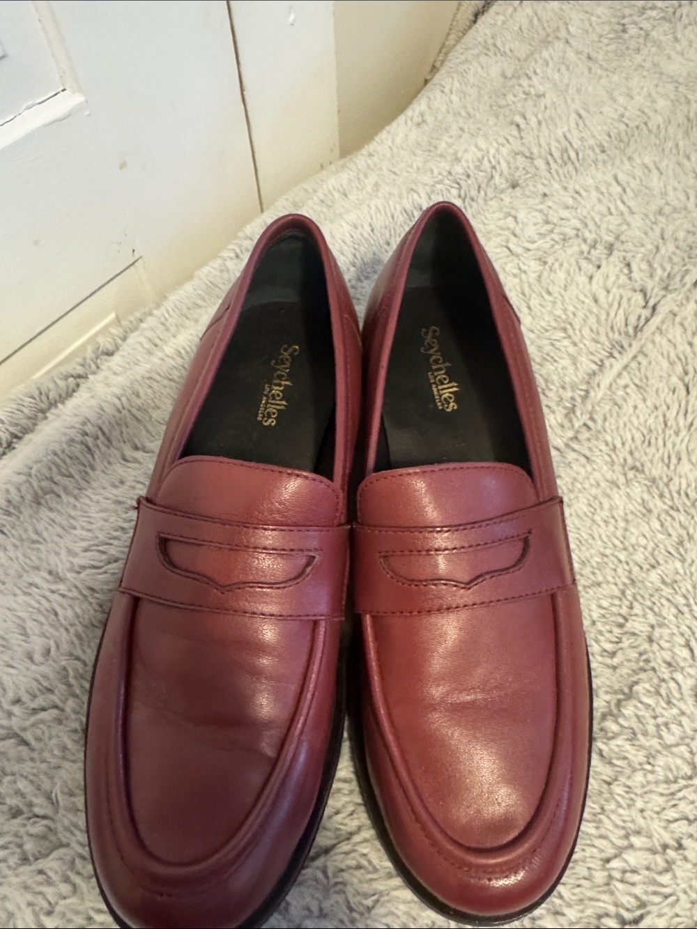 Seychelles Women’s Wine Leather Penny Loafers